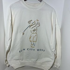 Vintage Sun City West crewneck golf sweater, size large